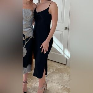 Anthropologie Black Midi Dress